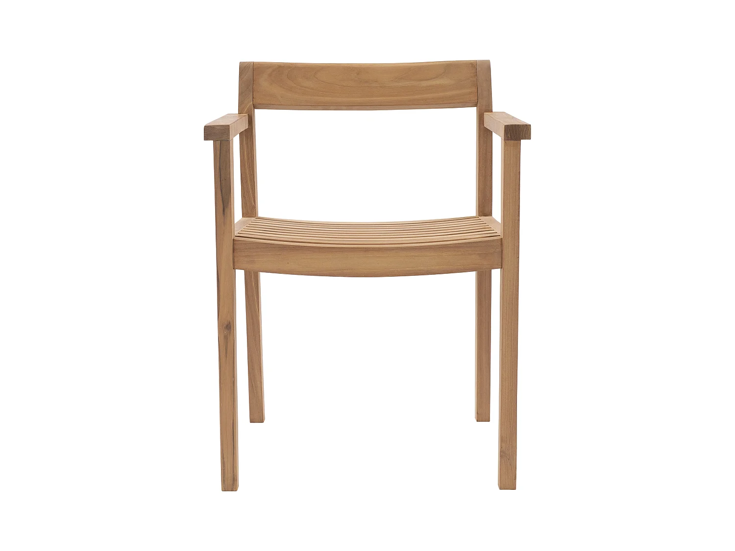 Garten-Essgruppe: 1 Tisch + 4 Sessel - Teakholz - Holzfarben hell - TRIANI von MYLIA