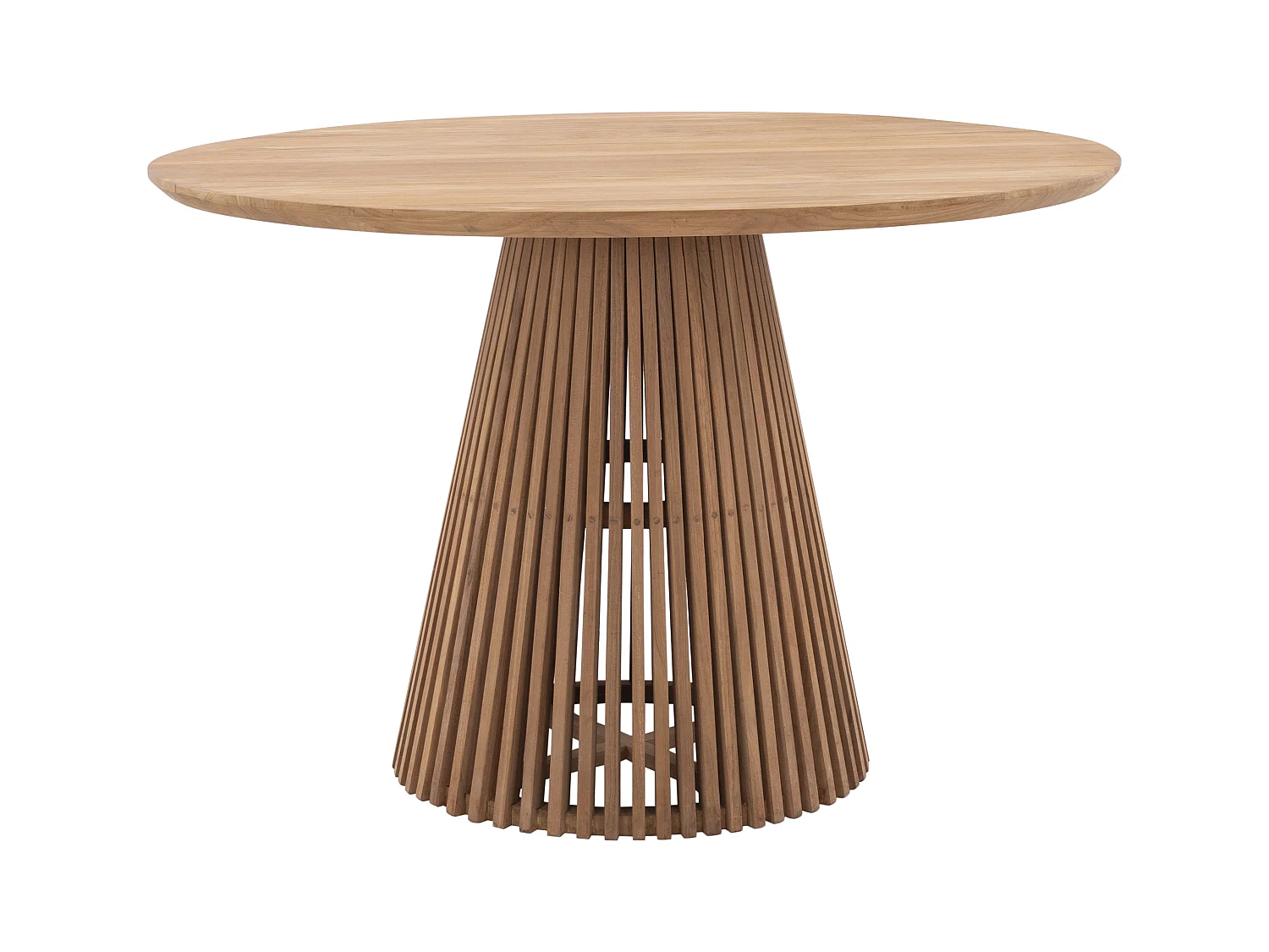 Garten-Essgruppe: 1 Tisch + 4 Sessel - Teakholz - Holzfarben hell - TRIANI von MYLIA