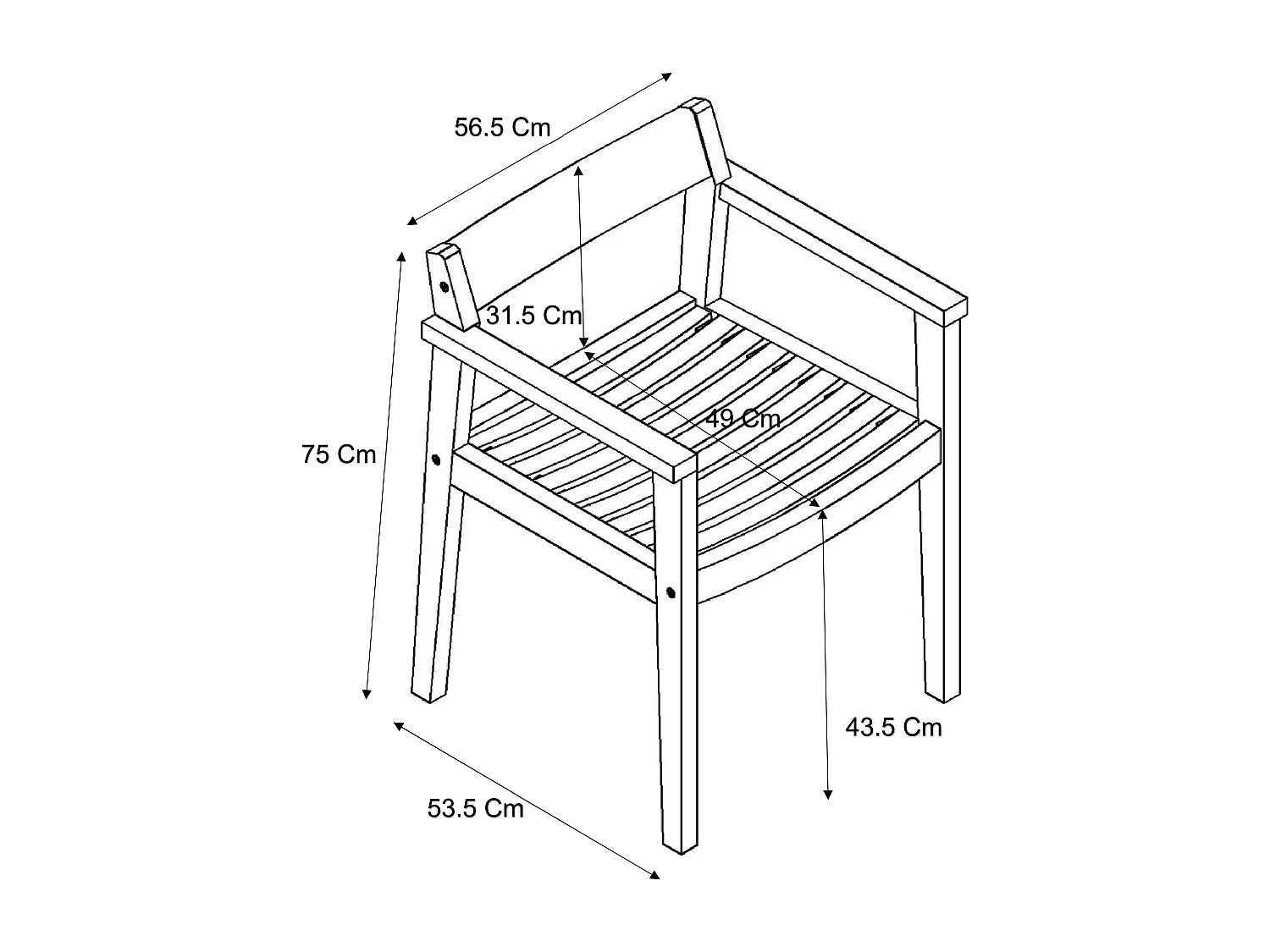 Salle à manger de jardin en teck : 1 table D.120 cm + 4 fauteuils - Naturel clair - TRIANI de MYLIA