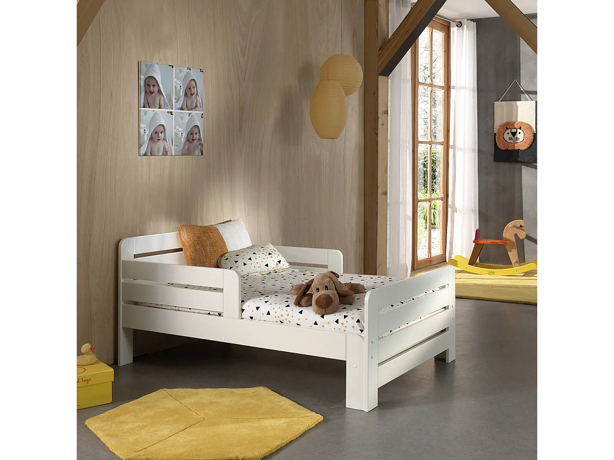 THEMIS - Lit Evolutif Blanc 3 Réglages 90x140/160/200cm