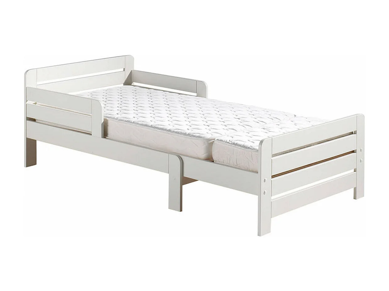 THEMIS - Lit Evolutif Blanc + Matelas Réglable 90x140/200cm