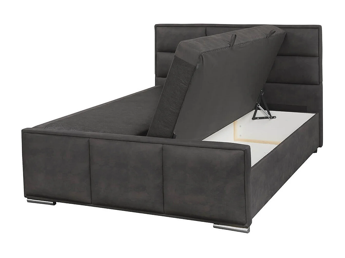 NALA - Lit-Coffre Boxspring 180x200cm Simili Cuir Marron