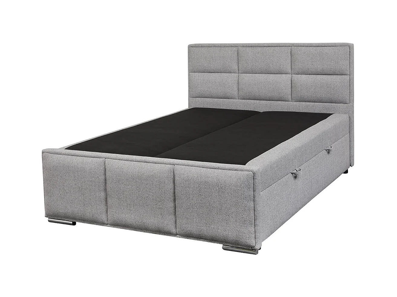 MYLIS - Lit-Coffre Boxspring 180x200cm Eco Tissu Gris