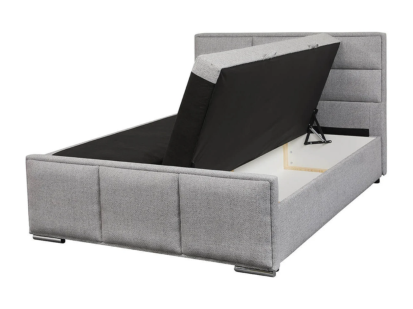 MYLIS - Lit-Coffre Boxspring 180x200cm Eco Tissu Gris