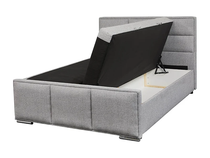 MYLIS - Lit-Coffre Boxspring 160x200cm Eco Tissu Gris