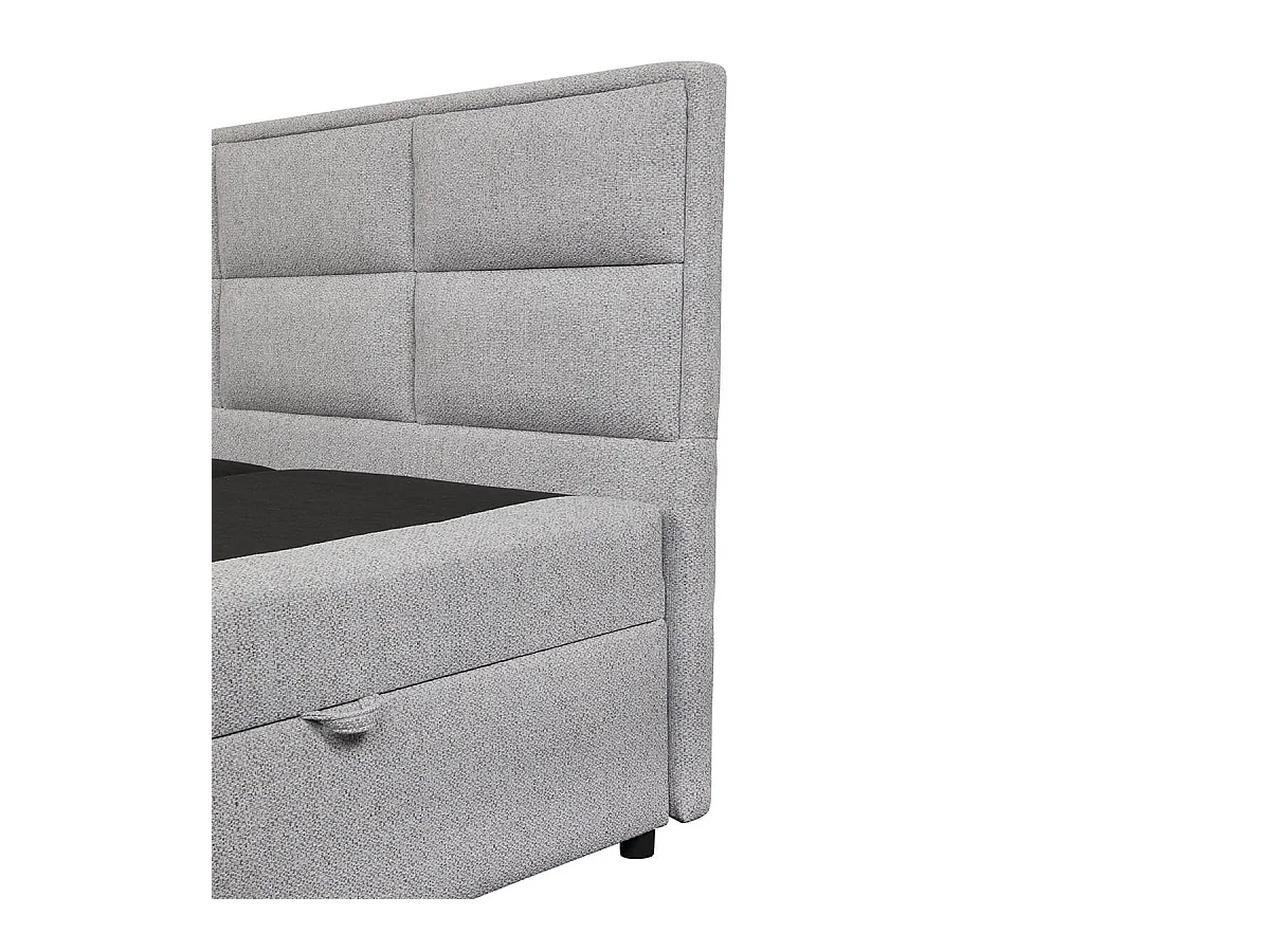 MYLIS - Lit-Coffre Boxspring 160x200cm Eco Tissu Gris