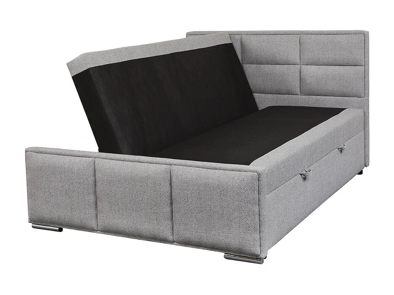 MYLIS - Lit-Coffre Boxspring 160x200cm Eco Tissu Gris