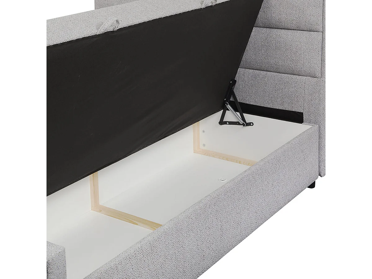 MYLIS - Lit-Coffre Boxspring 160x200cm Eco Tissu Gris