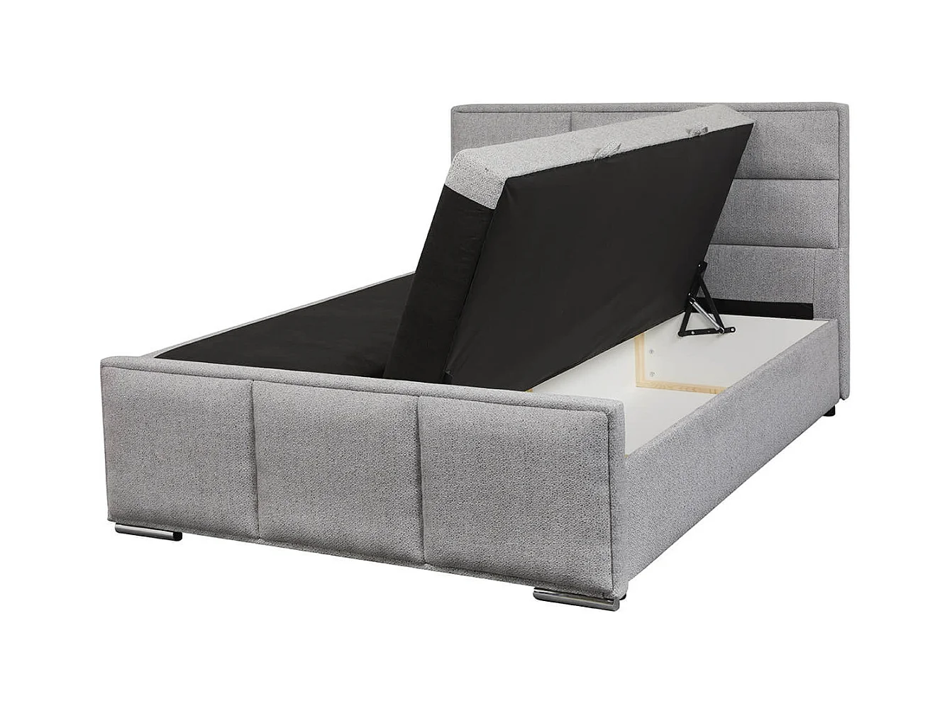 MYLIS - Lit-Coffre Boxspring 140x200cm Eco Tissu Gris