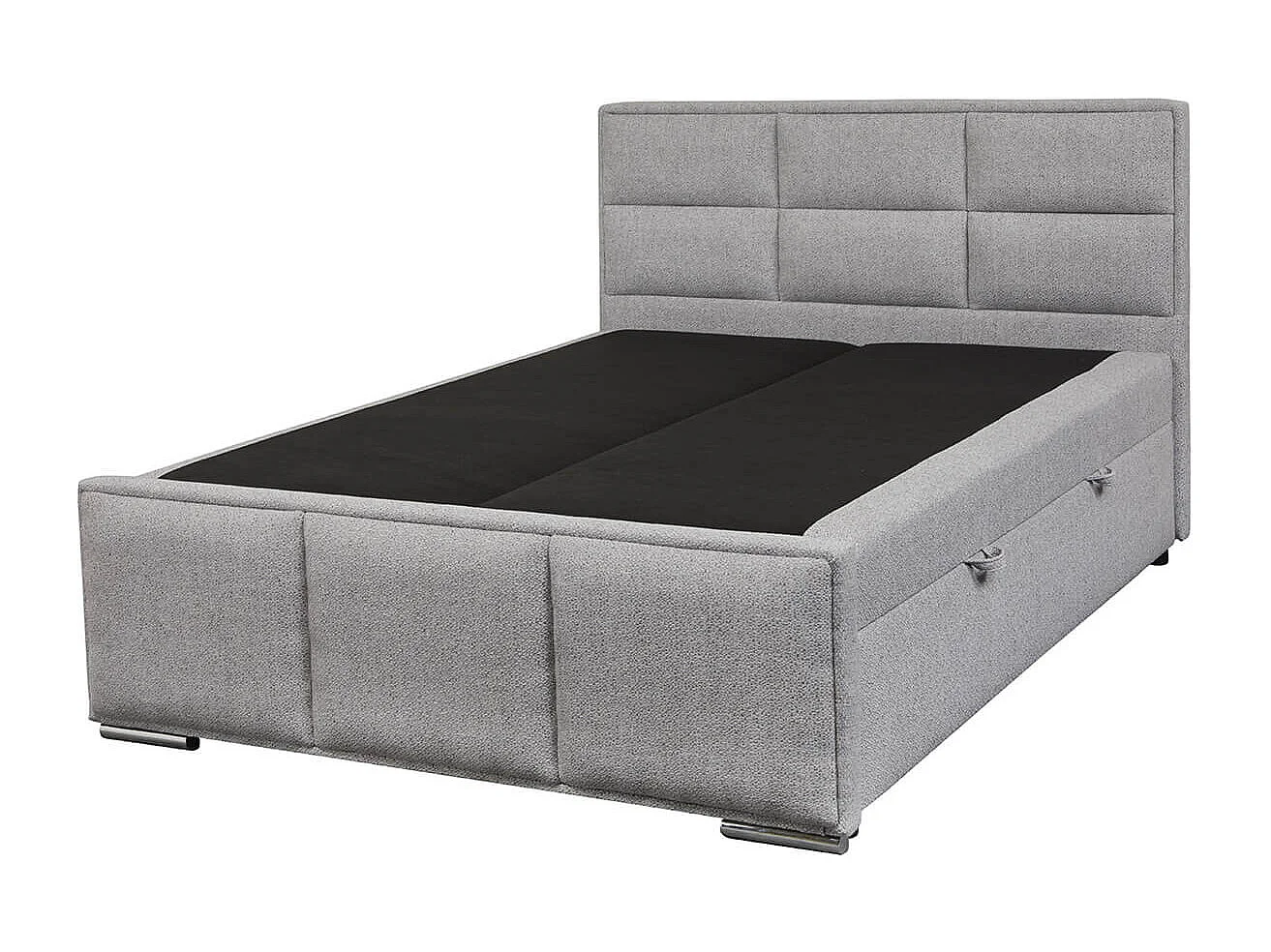 MYLIS - Lit-Coffre Boxspring 140x200cm Eco Tissu Gris