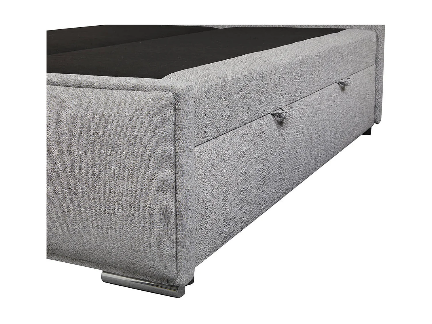 MYLIS - Lit-Coffre Boxspring 140x200cm Eco Tissu Gris