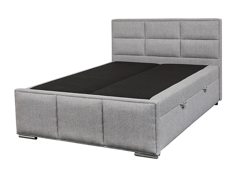 MYLIS - Lit-Coffre Boxspring 140x200cm Eco Tissu Gris