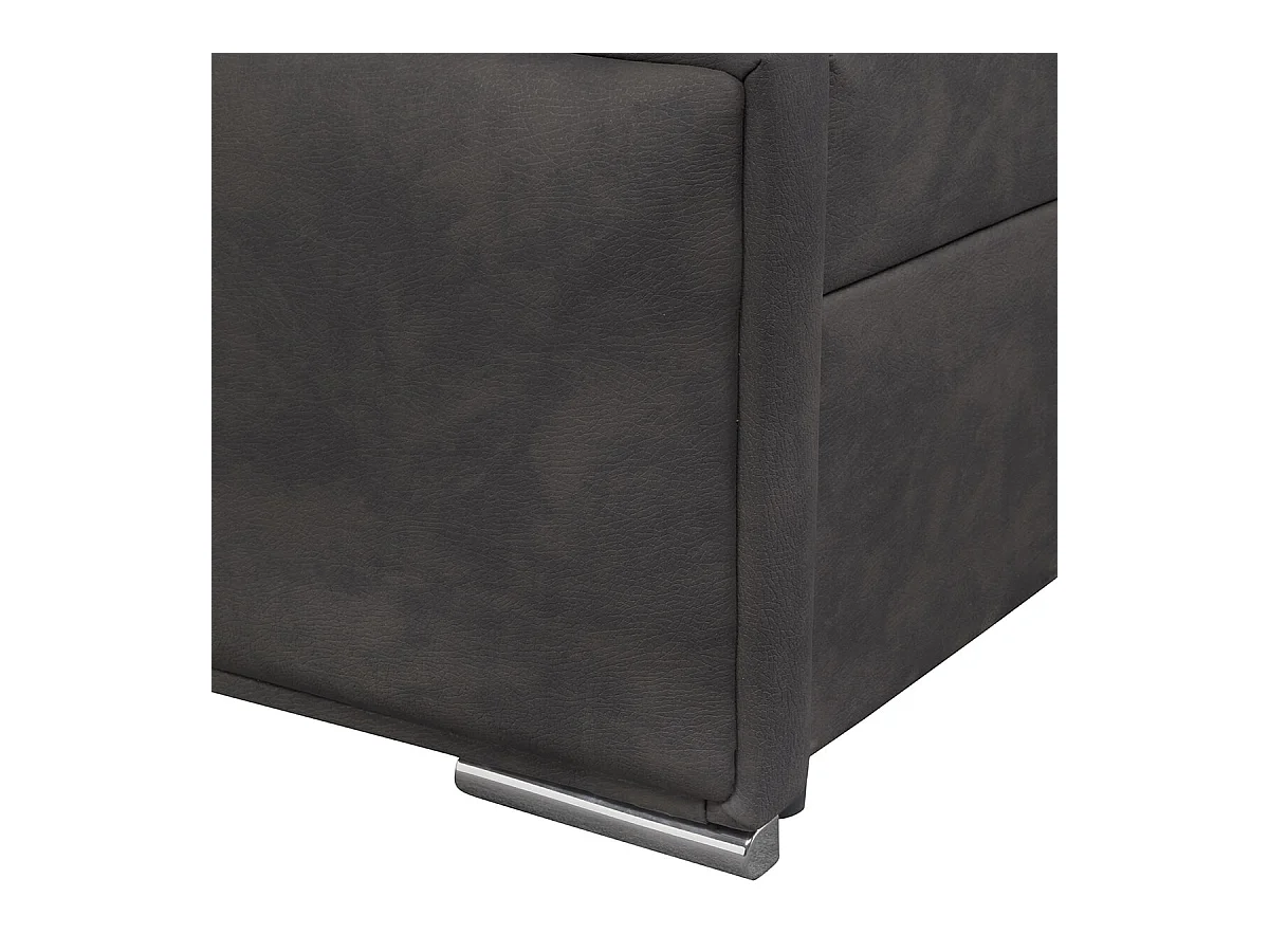 NALA - Lit-Coffre Boxspring 160x200cm Simili Cuir Marron