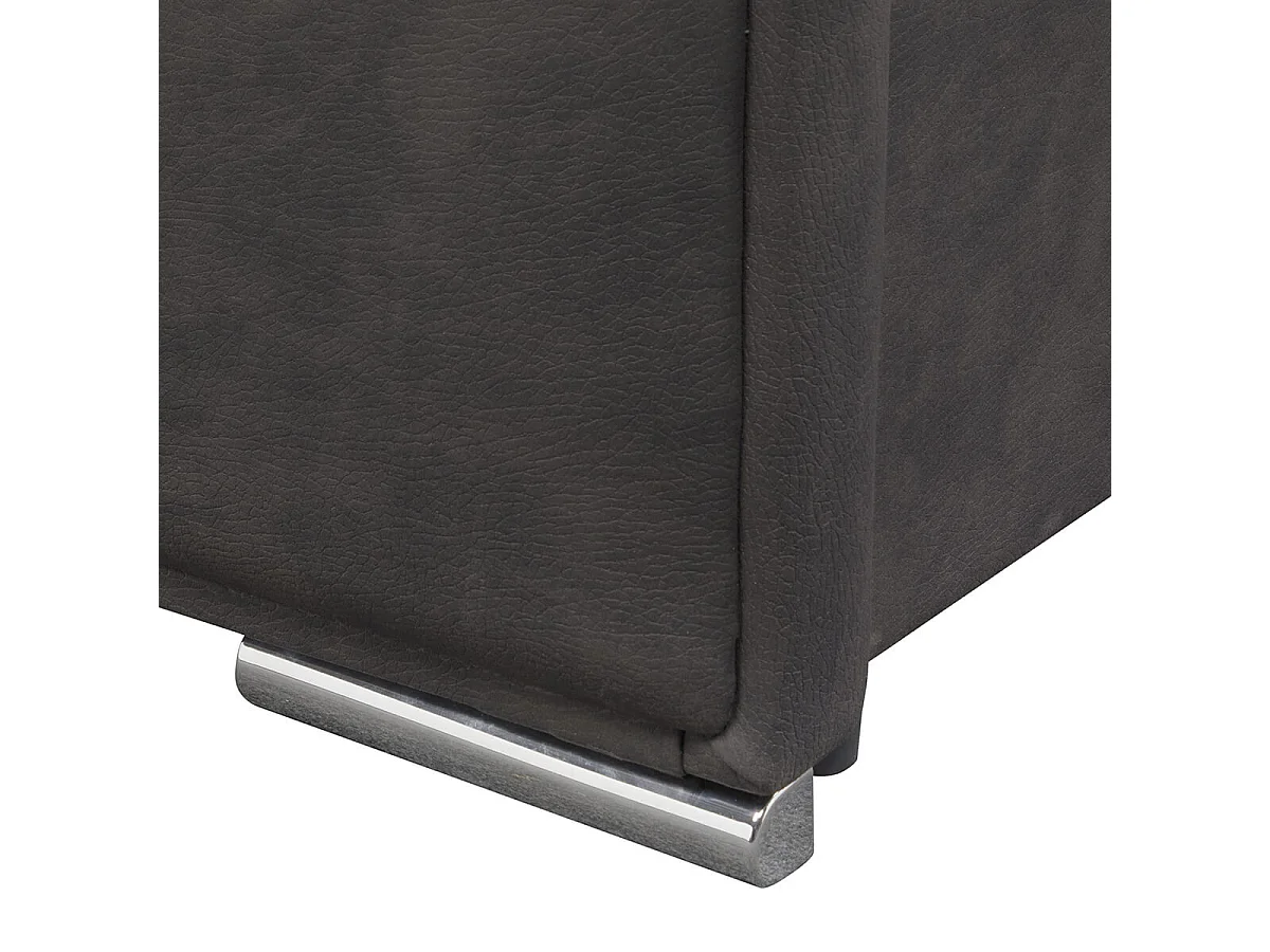 NALA - Lit-Coffre Boxspring 160x200cm Simili Cuir Marron