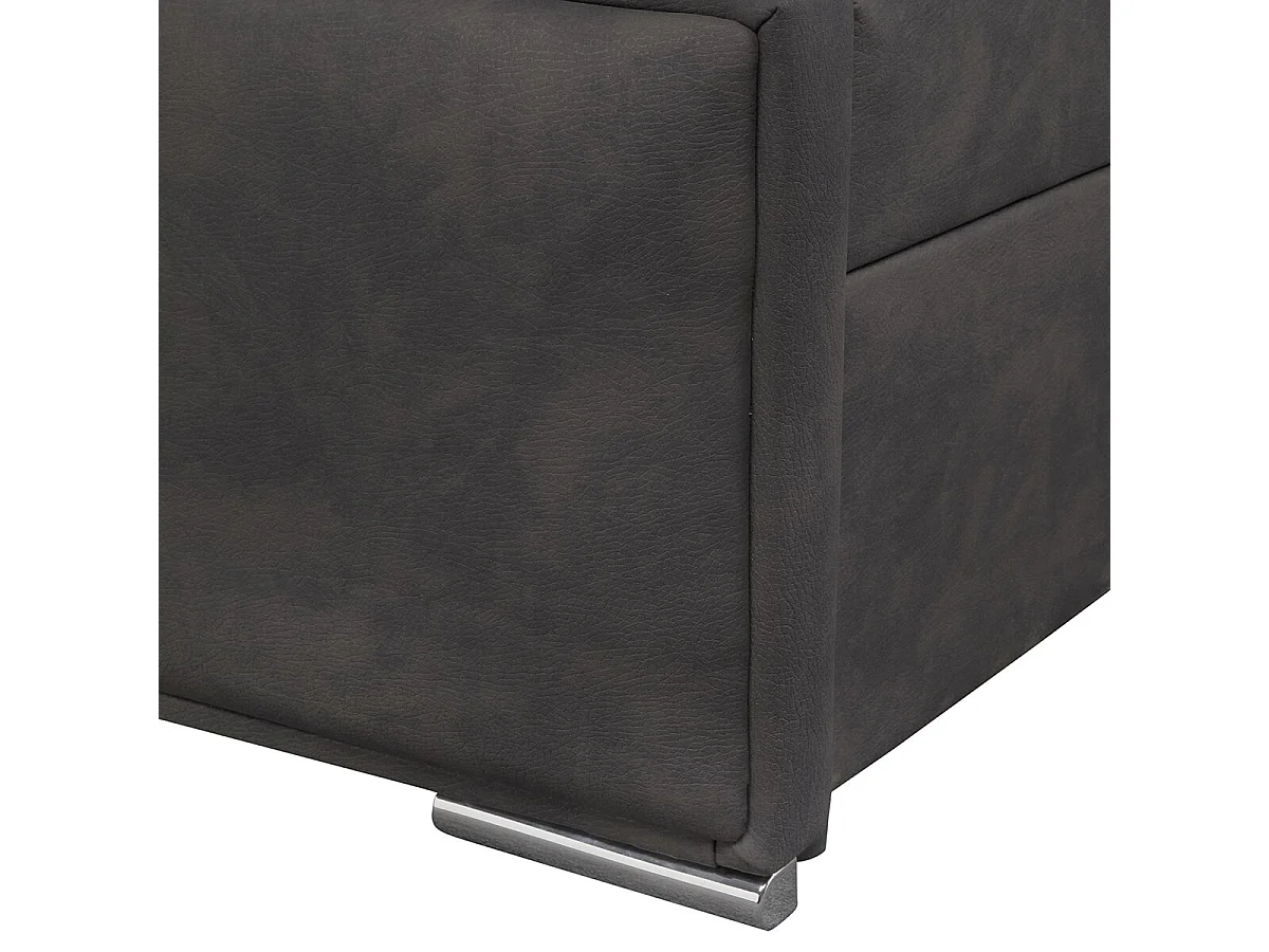 NALA - Lit-Coffre Boxspring 160x200cm Simili Cuir Marron