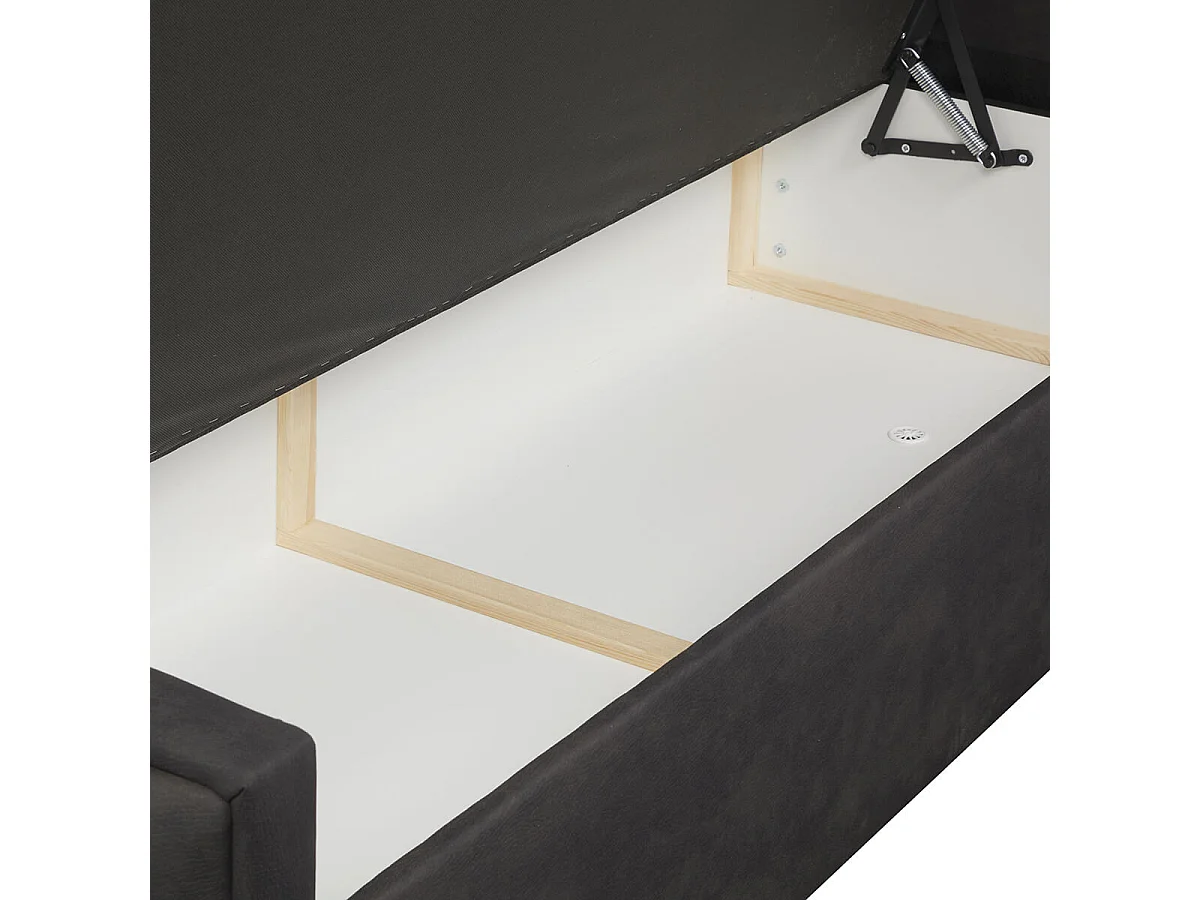 NALA - Lit-Coffre Boxspring 160x200cm Simili Cuir Marron