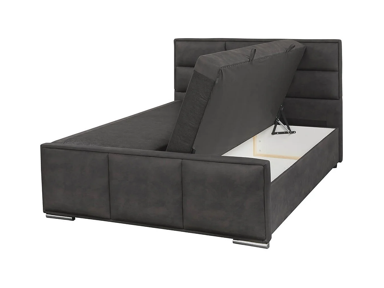 NALA - Lit-Coffre Boxspring 140x200cm Simili Cuir Marron