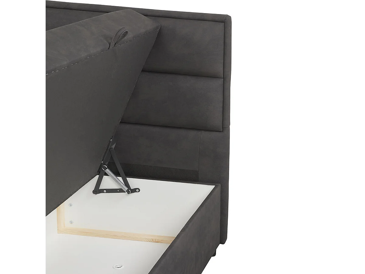 NALA - Lit-Coffre Boxspring 140x200cm Simili Cuir Marron