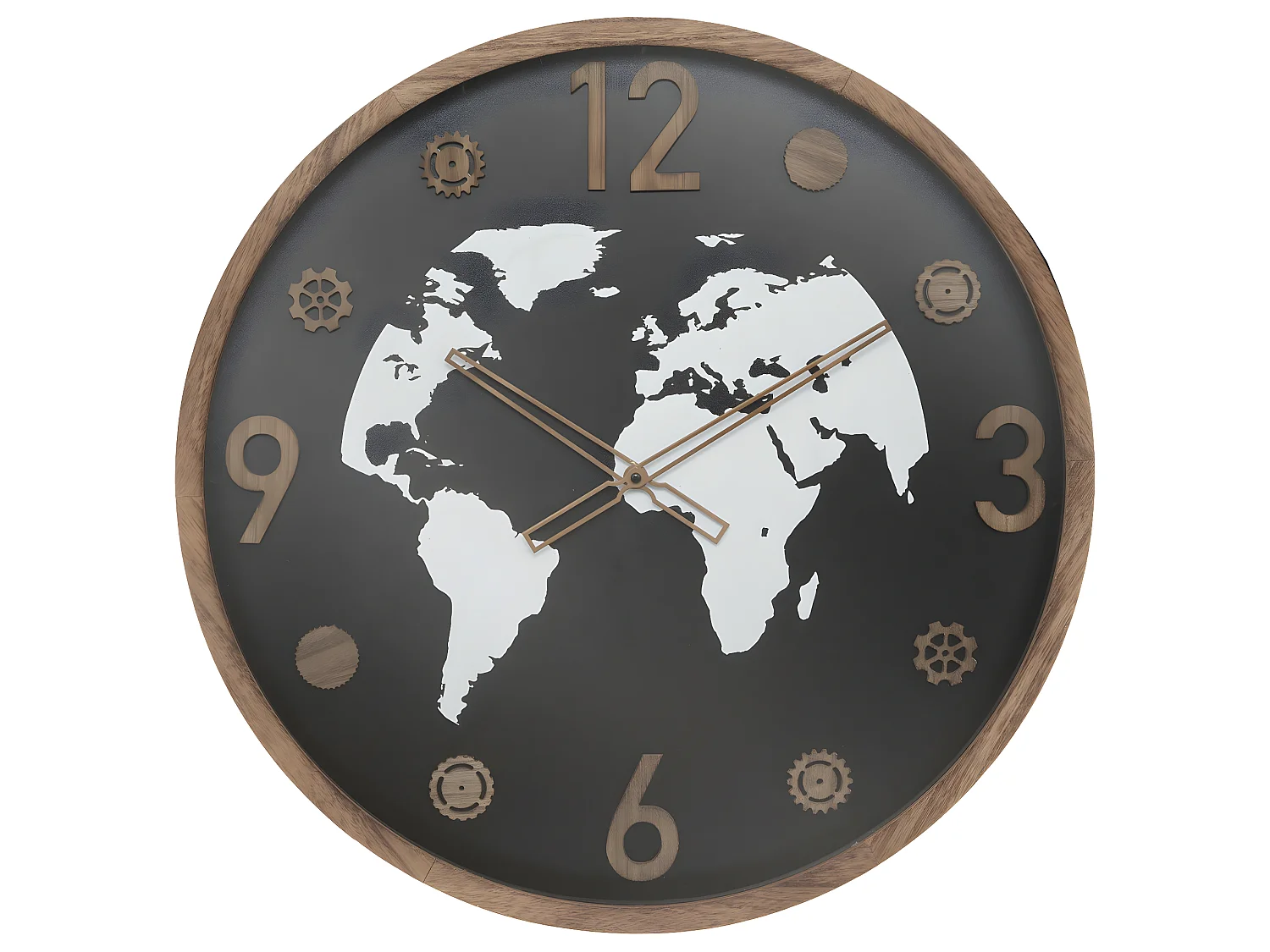 Grande Pendule murale en bois et verre D 65 cm