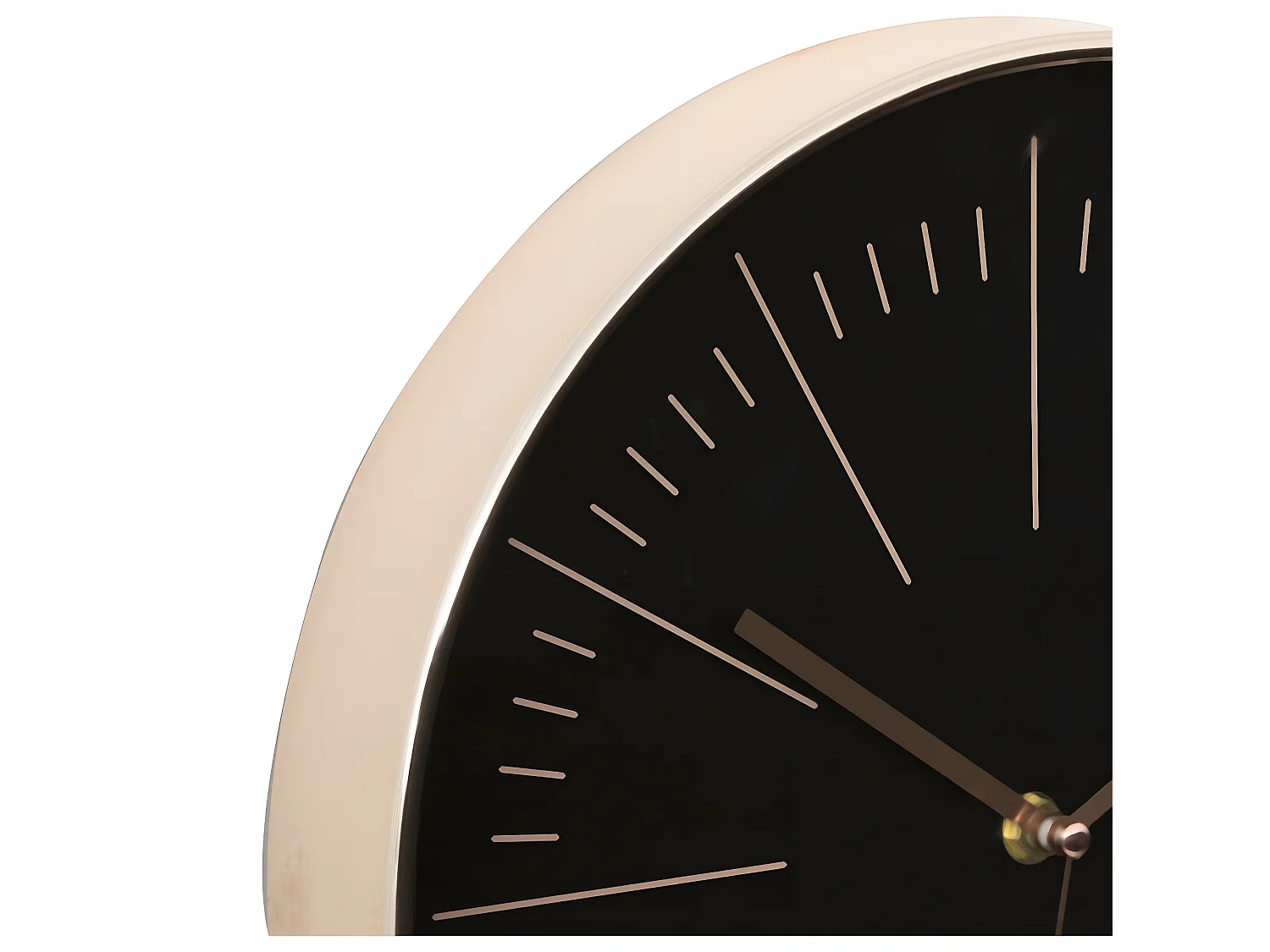 Pendule murale moderne bicolore Noir et Cuivre D 30 cm