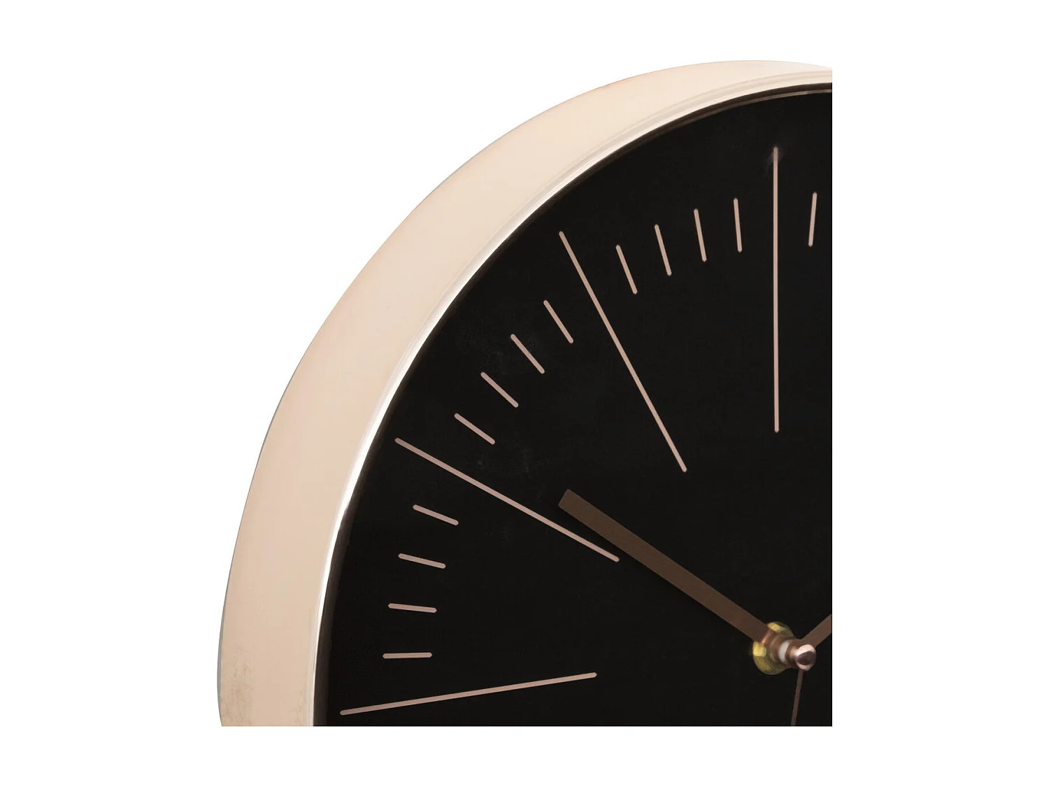 Pendule murale moderne bicolore Noir et Cuivre D 30 cm