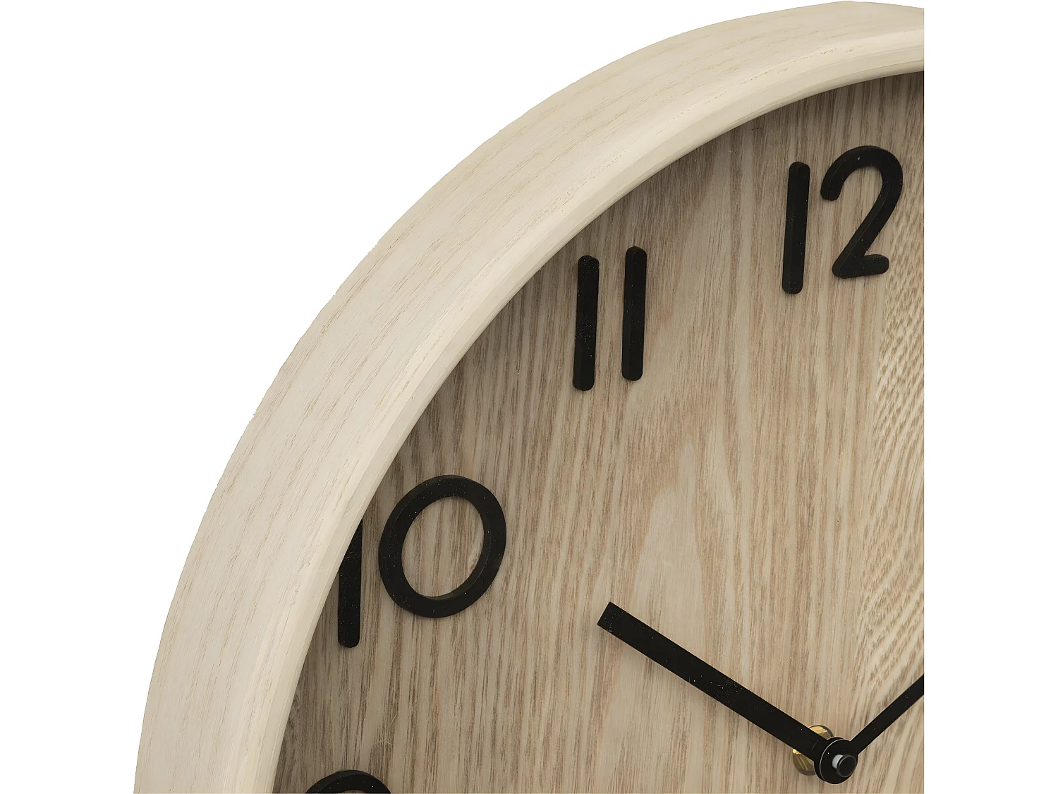 Pendule murale en bois Marron clair et verre D 38 cm