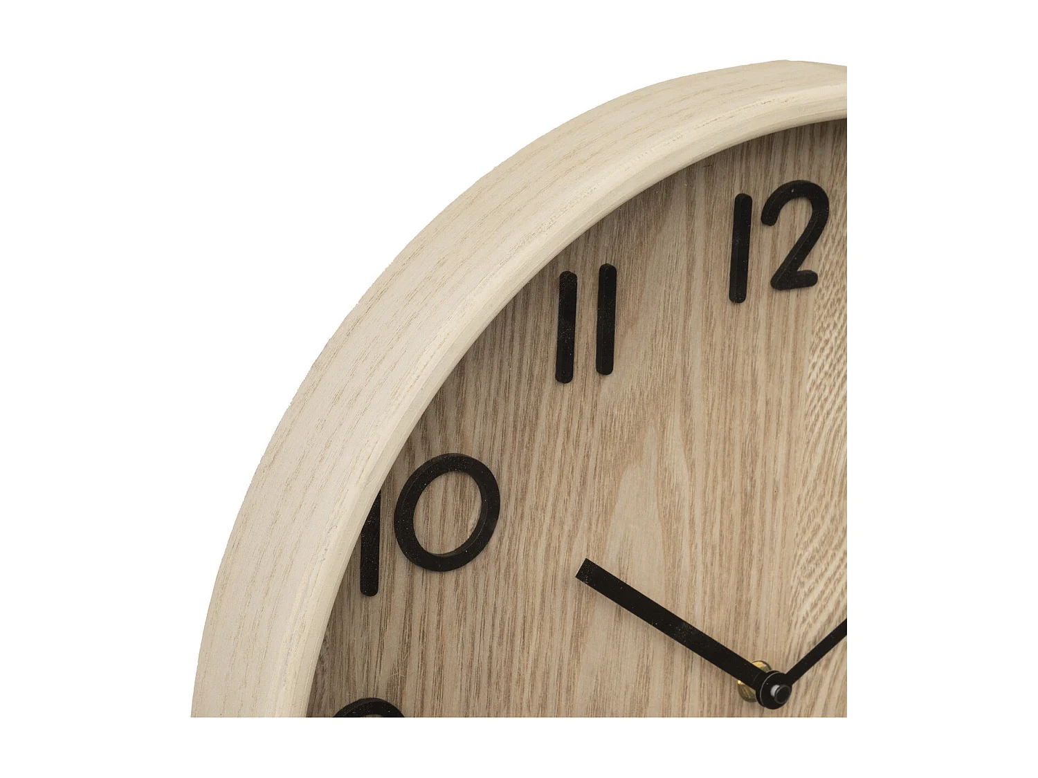 Pendule murale en bois Marron clair et verre D 38 cm