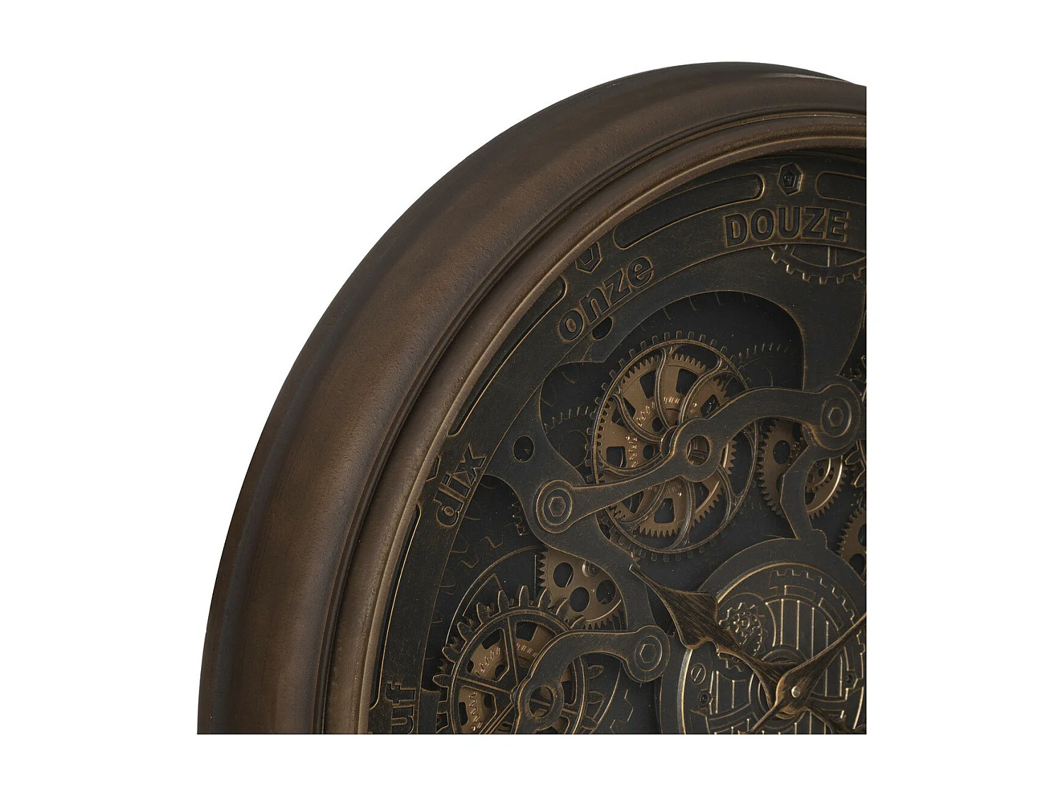 Grande Pendule murale rouages apparents et aiguilles à l'ancienne D 76 cm rétro & vintage