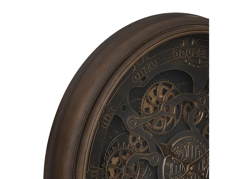 Grande Pendule murale rouages apparents et aiguilles à l'ancienne D 76 cm rétro & vintage