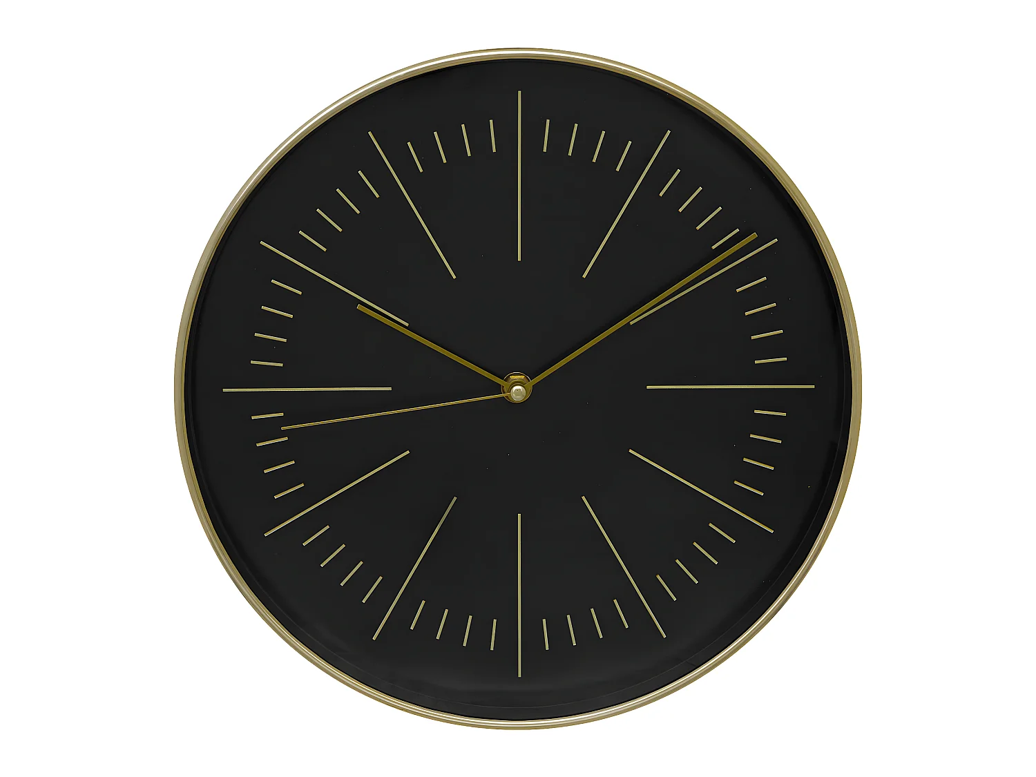 Pendule murale moderne bicolore Noir et Or D 30 cm