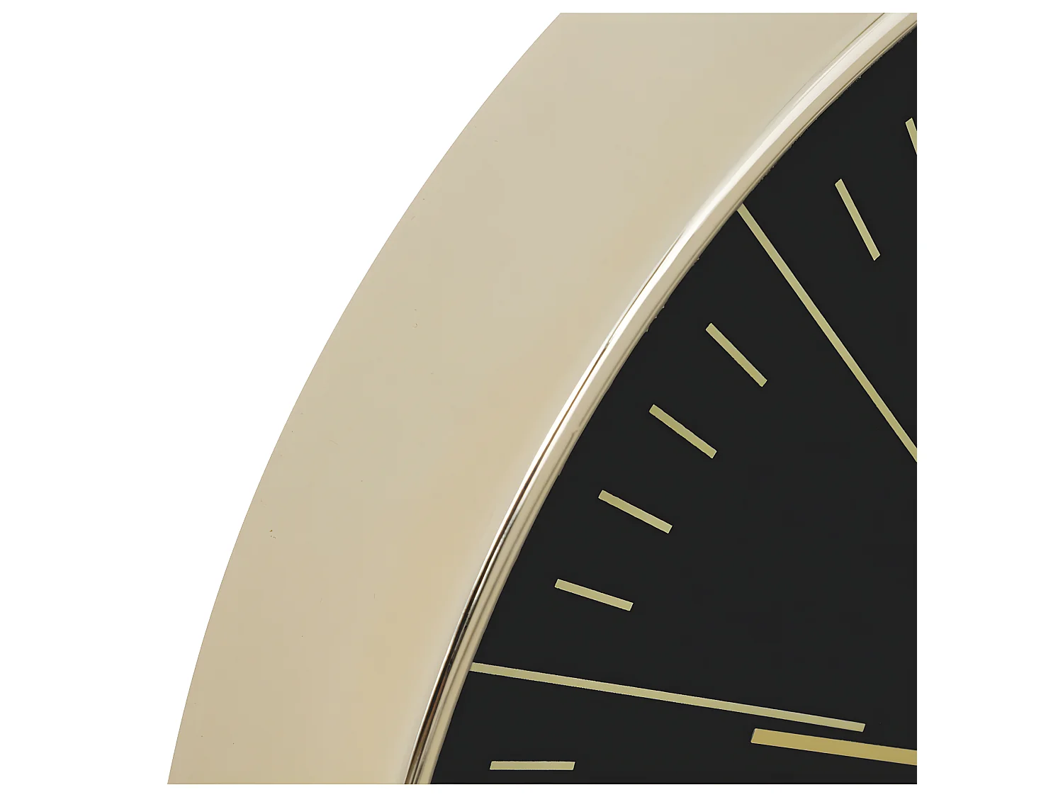 Pendule murale moderne bicolore Noir et Or D 30 cm