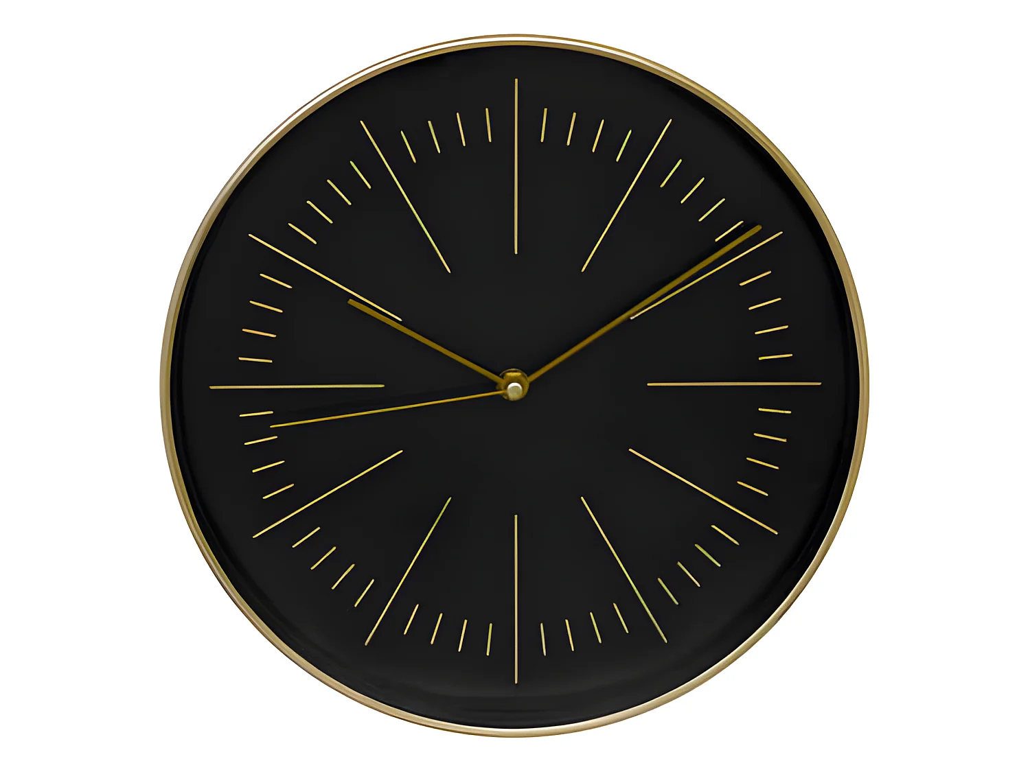 Pendule murale moderne bicolore Noir et Or D 30 cm