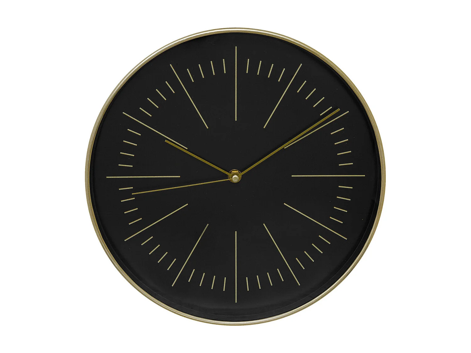 Pendule murale moderne bicolore Noir et Or D 30 cm