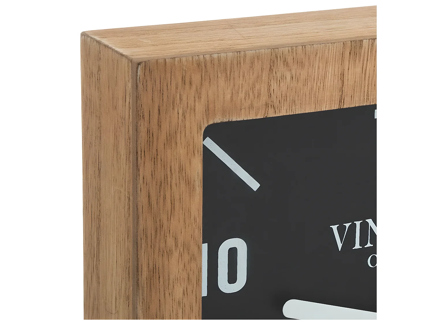 Horloge à poser en bois et support en métal Noir H 23 cm