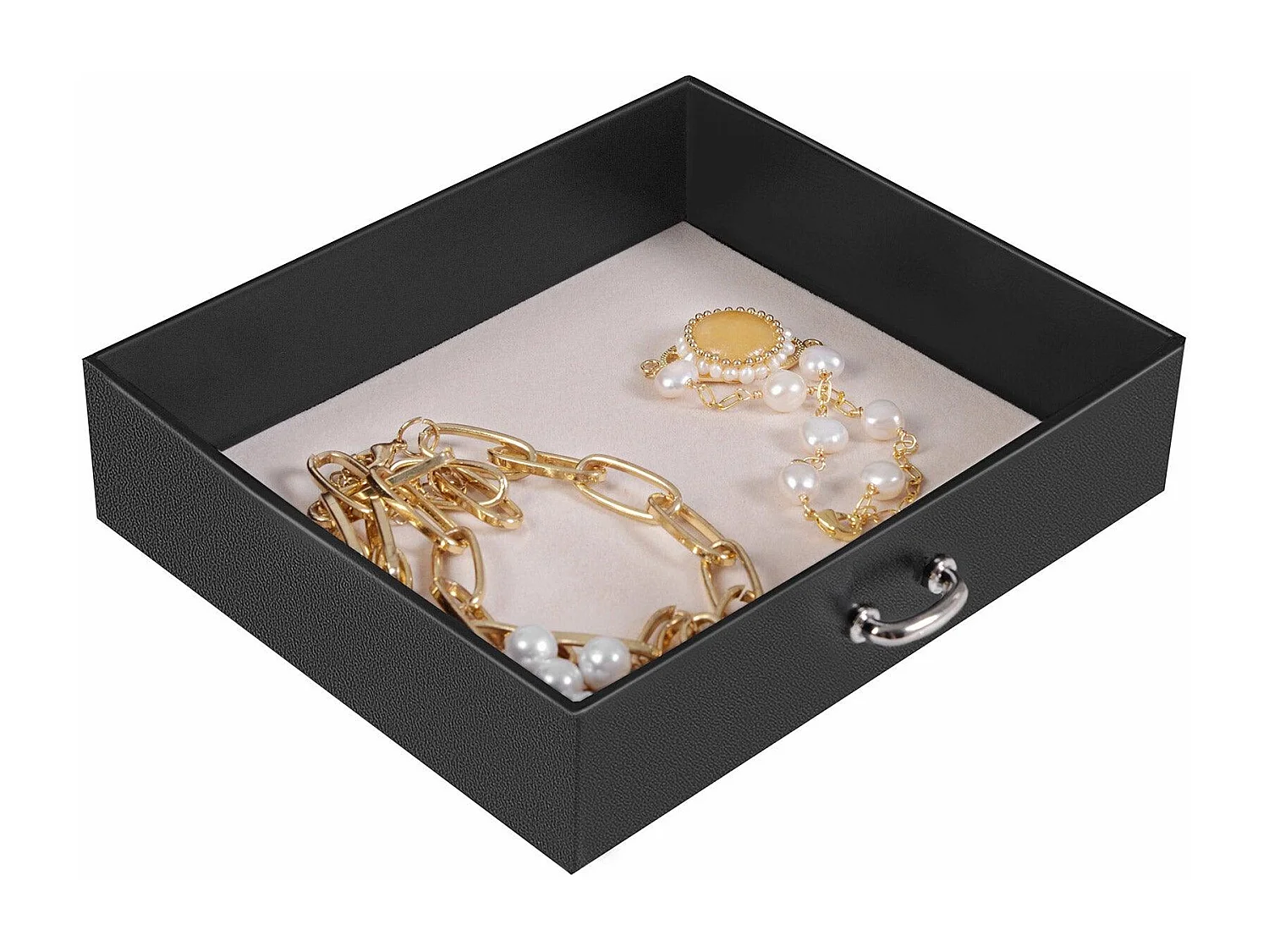 Boîte à bijoux mallette noire 17.5 x 13.5 x 12 cm 12_0002111