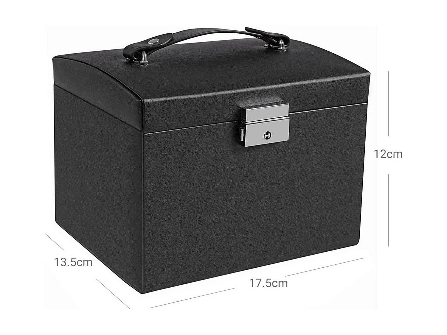 Boîte à bijoux mallette noire 17.5 x 13.5 x 12 cm 12_0002111