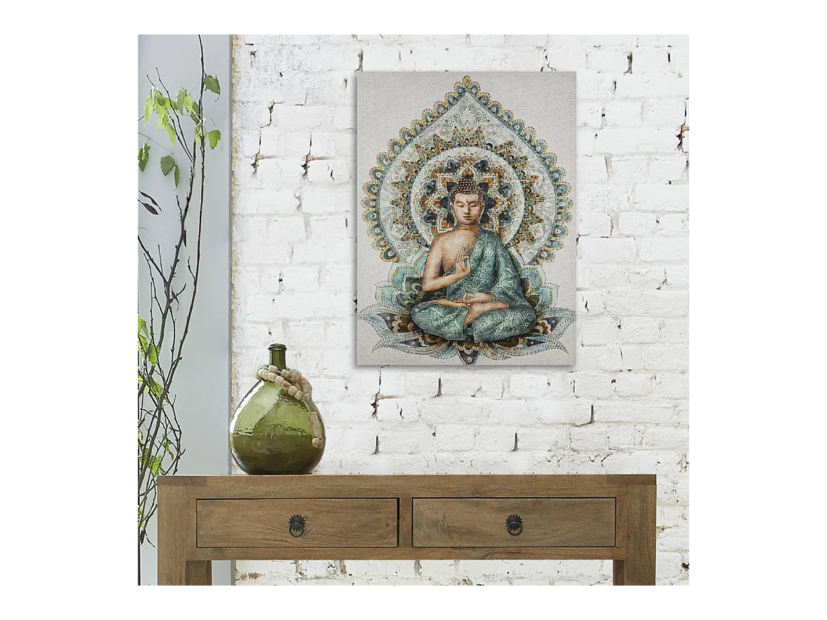 Tableau Toile murale imprimée Bouddha en relief 58 x 78 cm