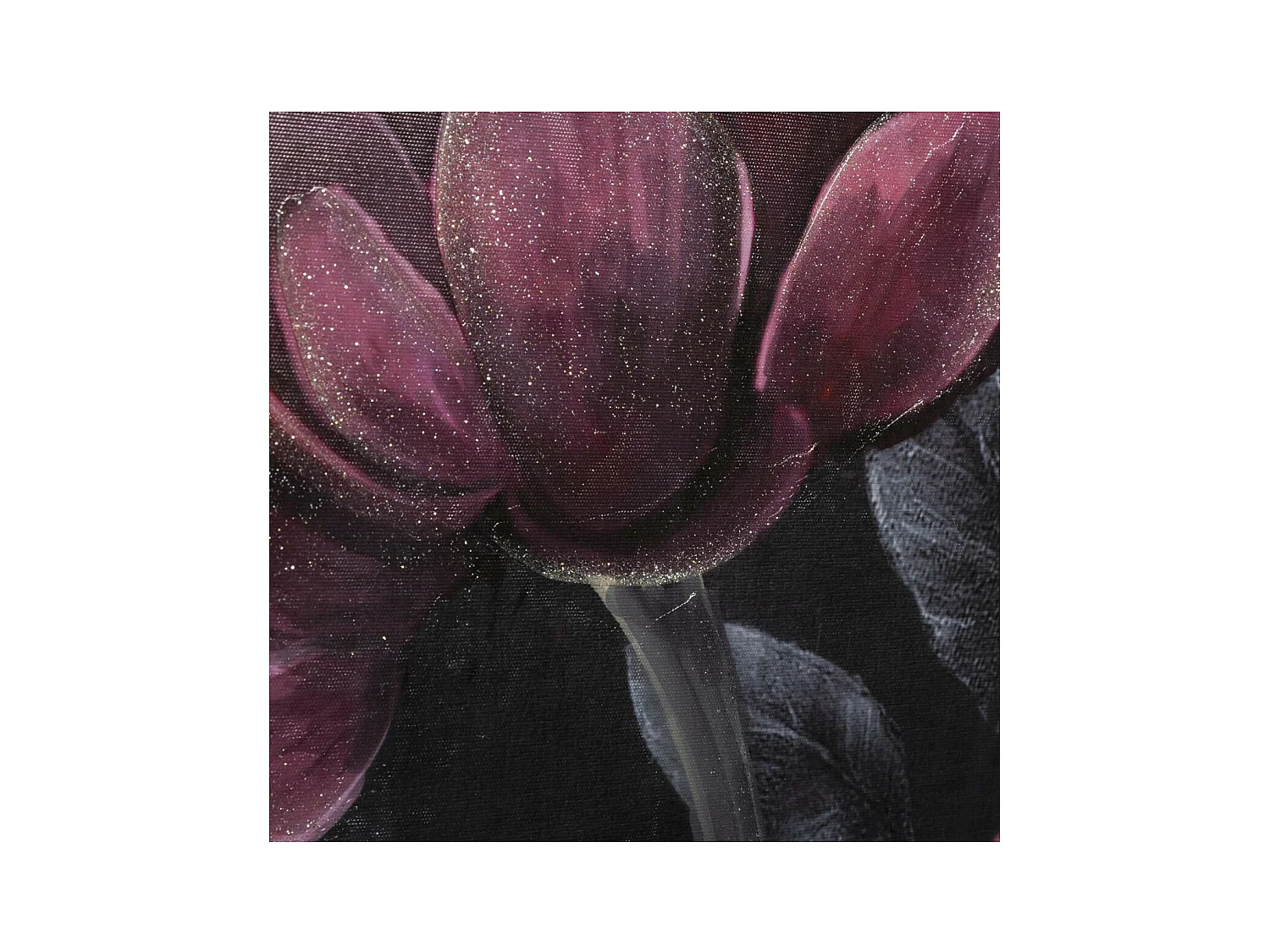 Tableau Toile murale encadrée peinte Fleurs 57 x 57 cm