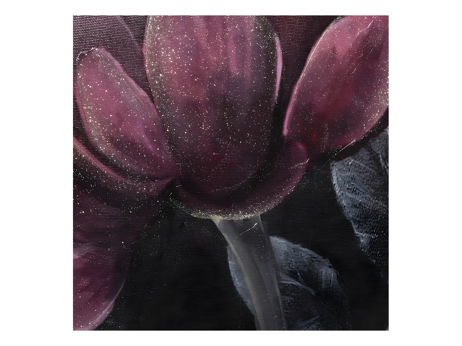 Tableau Toile murale encadrée peinte Fleurs 57 x 57 cm