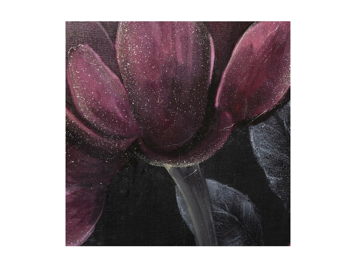 Tableau Toile murale encadrée peinte Fleurs 57 x 57 cm