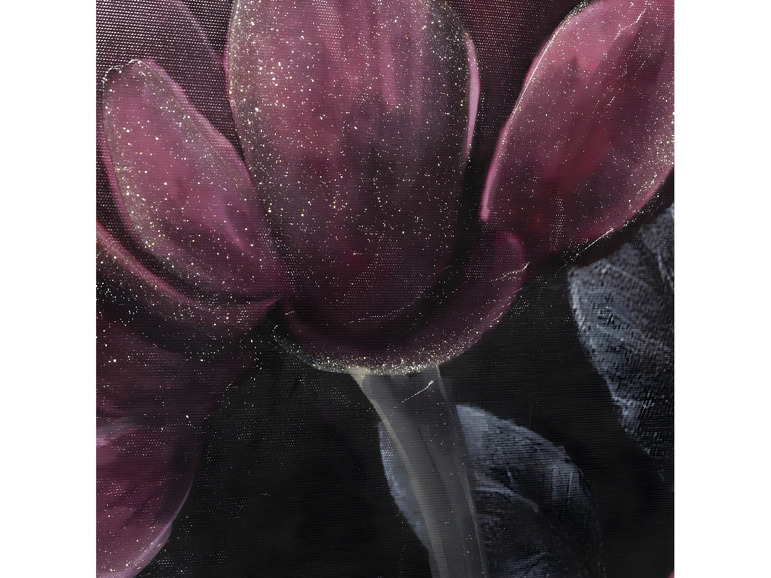 Tableau Toile murale encadrée peinte Fleurs 57 x 57 cm