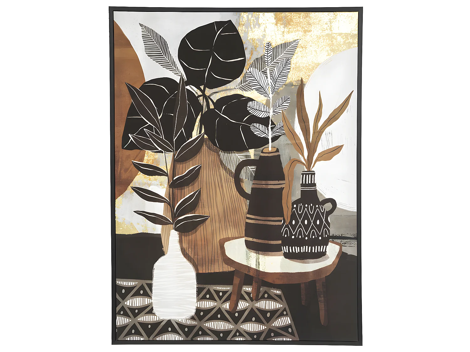Tableau Toile murale imprimée et encadrée déco Plante 58 x 78 cm