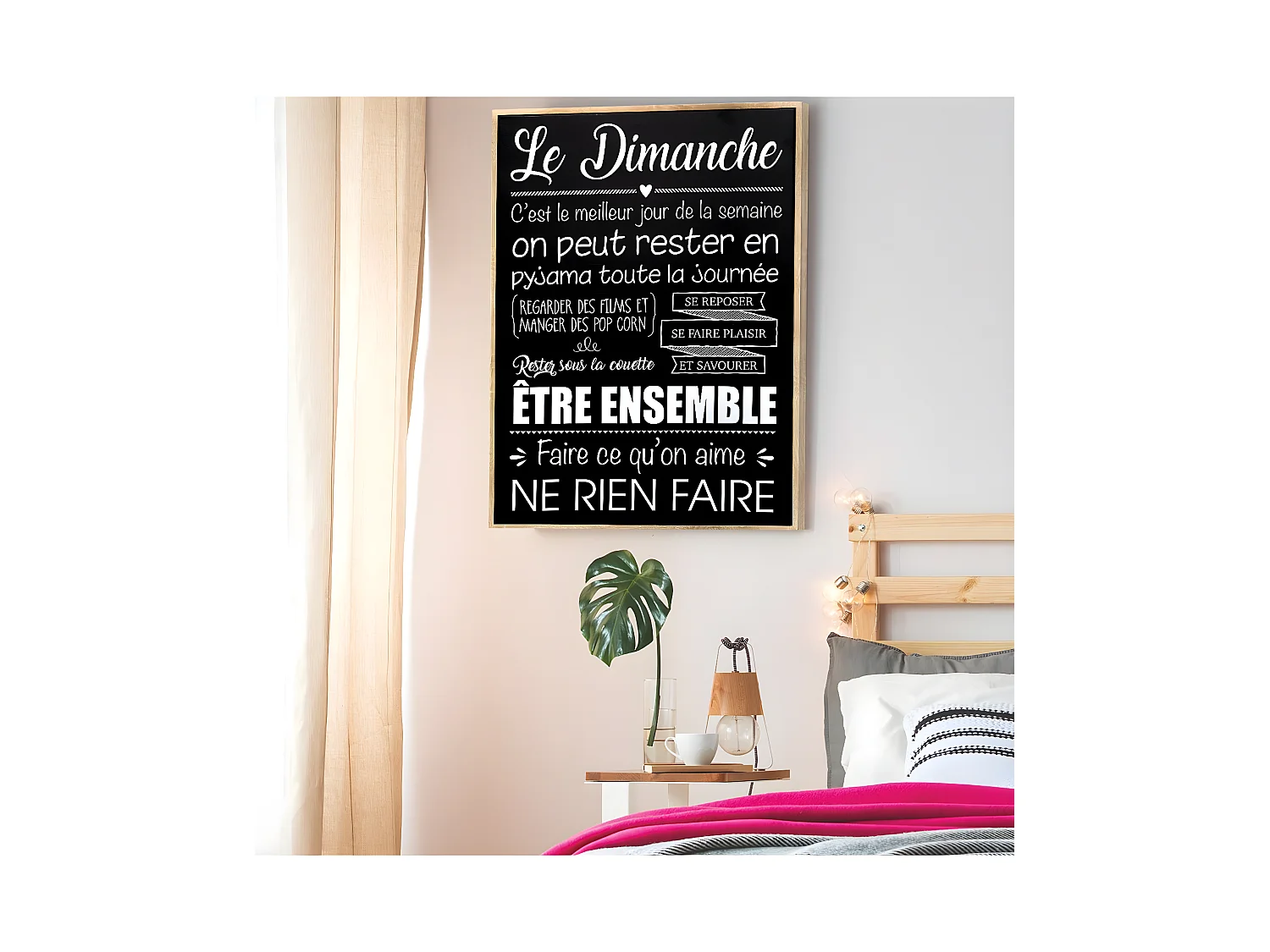 Tableau Toile murale encadrée imprimée Dimanche 50 x 70 cm