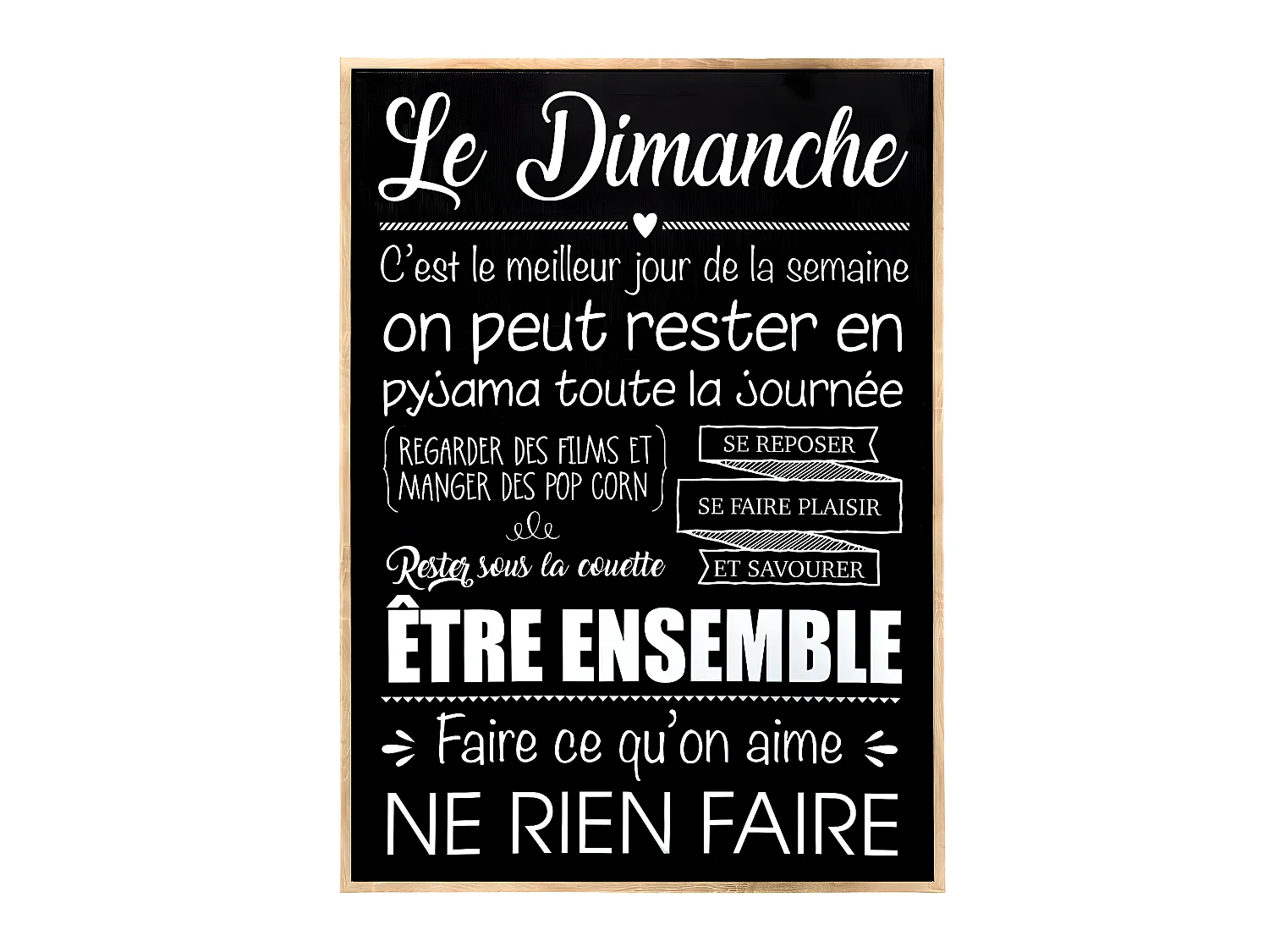 Tableau Toile murale encadrée imprimée Dimanche 50 x 70 cm