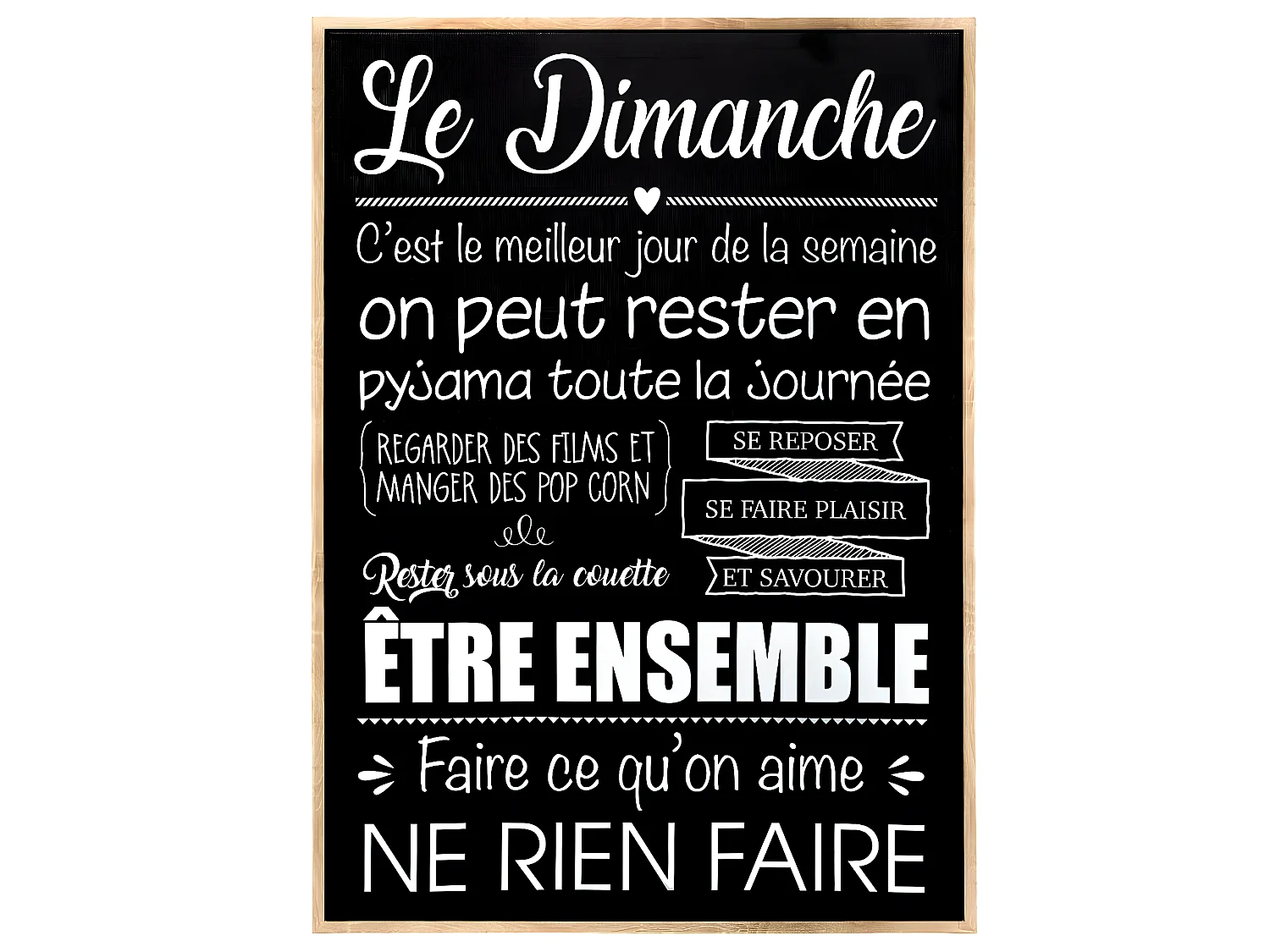 Tableau Toile murale encadrée imprimée Dimanche 50 x 70 cm