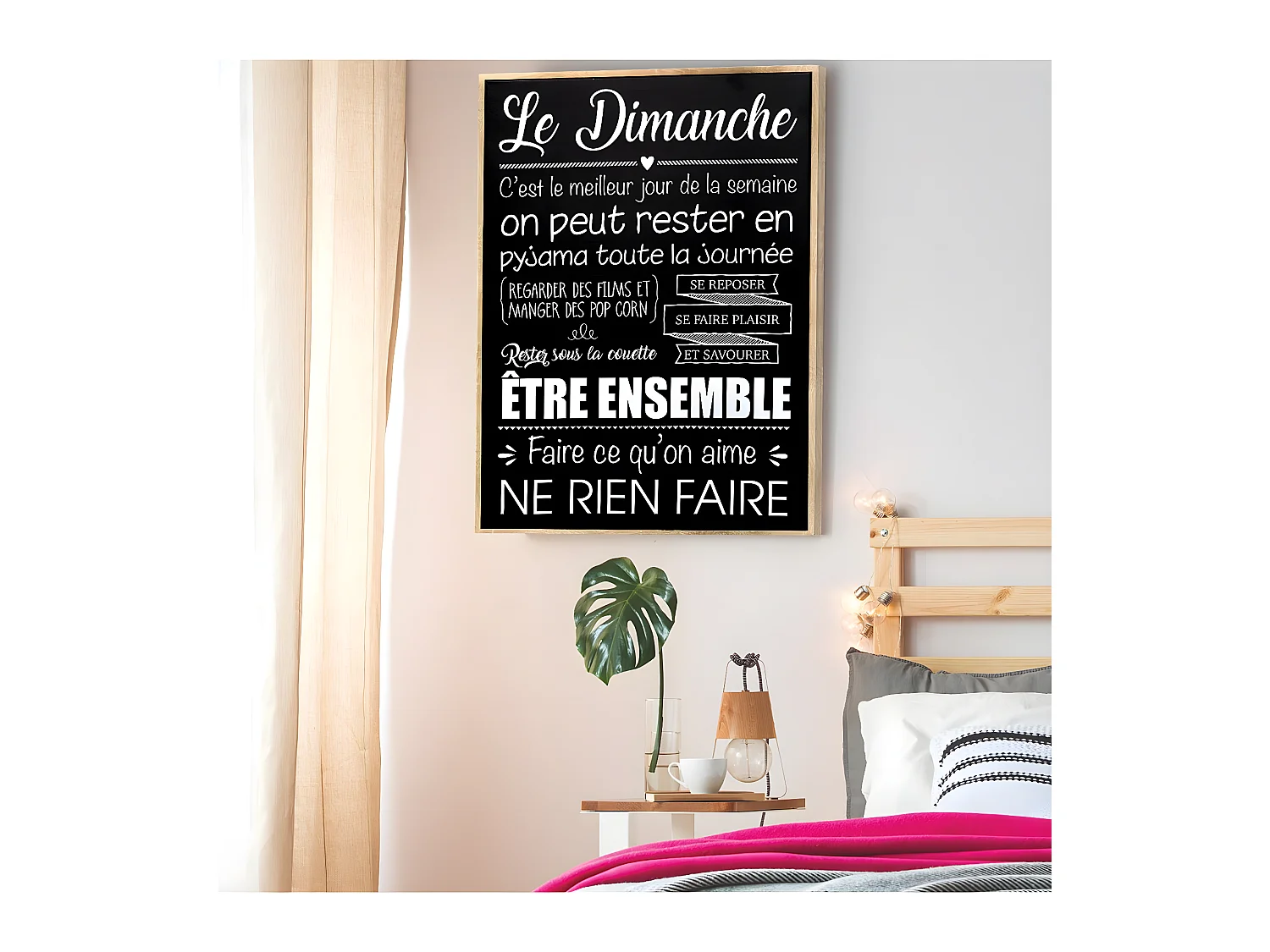 Tableau Toile murale encadrée imprimée Dimanche 50 x 70 cm