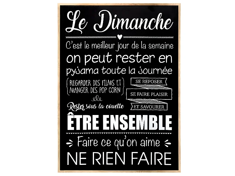 Tableau Toile murale encadrée imprimée Dimanche 50 x 70 cm
