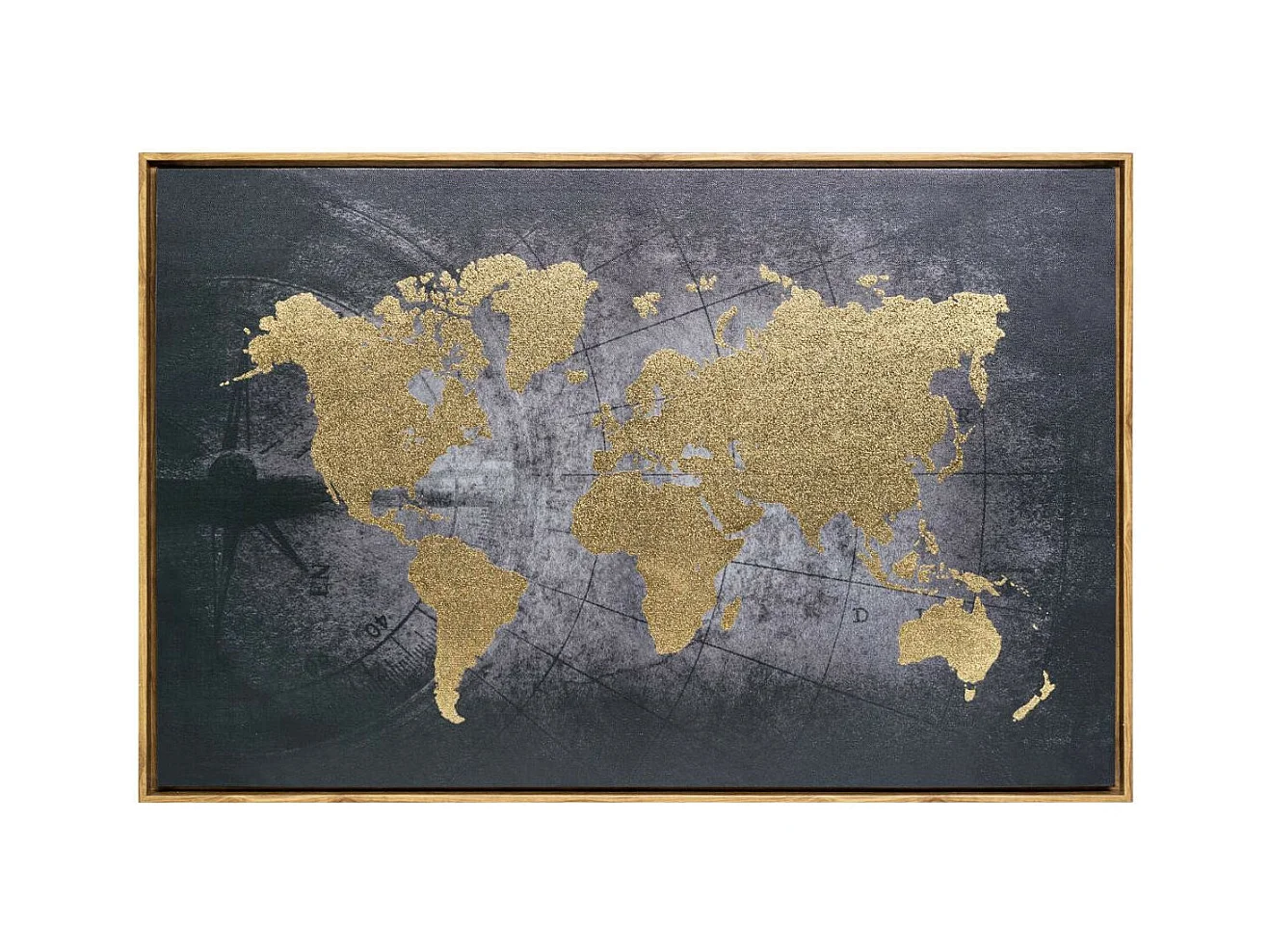 Tableau Toile murale encadrée imprimée Carte du monde 88 x 58 cm