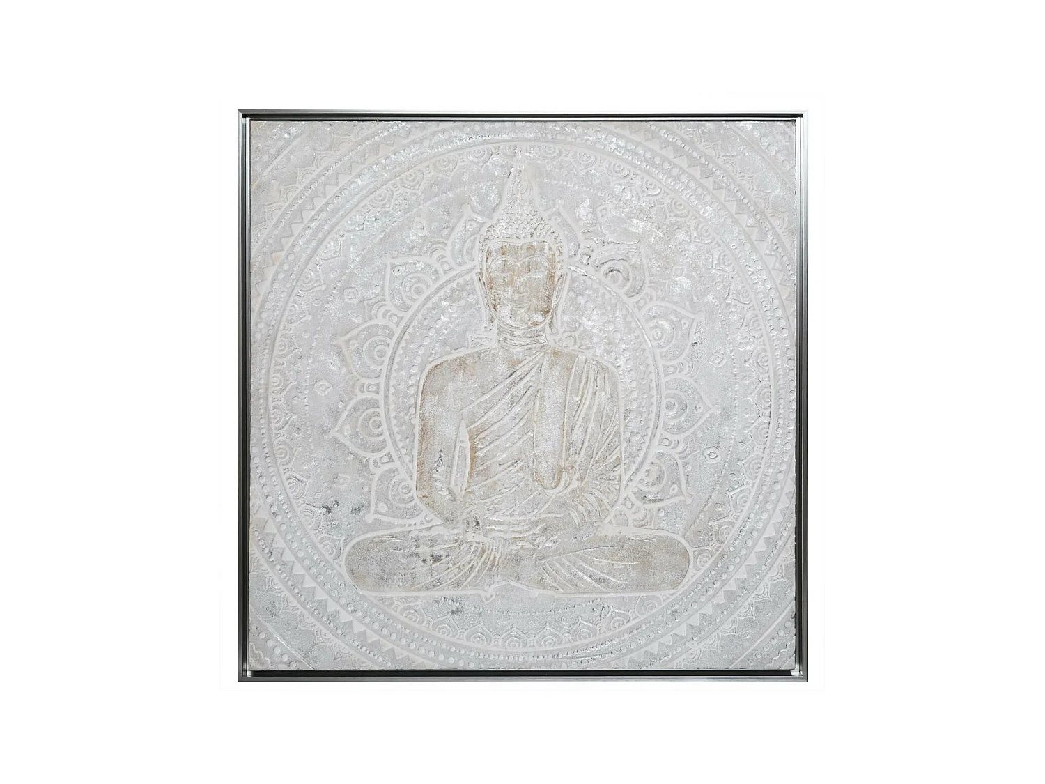Tableau Toile murale encadrée peinte Bouddha 78 x 78 cm