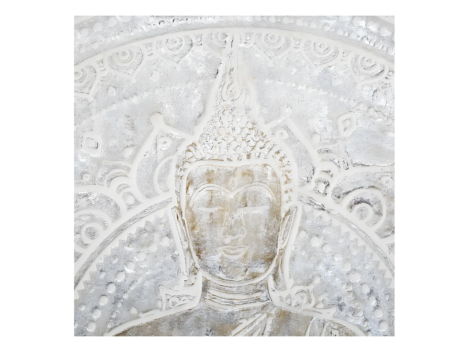 Tableau Toile murale encadrée peinte Bouddha 78 x 78 cm